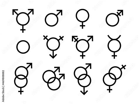Vecteur Stock A Set Of Gender Symbols Icons Of Different Sexual