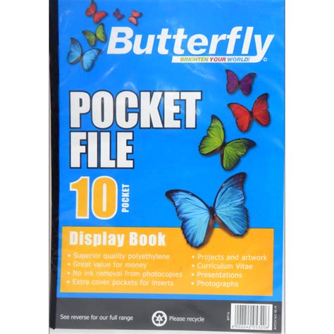 Butterfly Pocket File A4 30pg A5 Cash And Carry