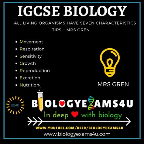 Igcse Biology Revision Notes Characteristics And