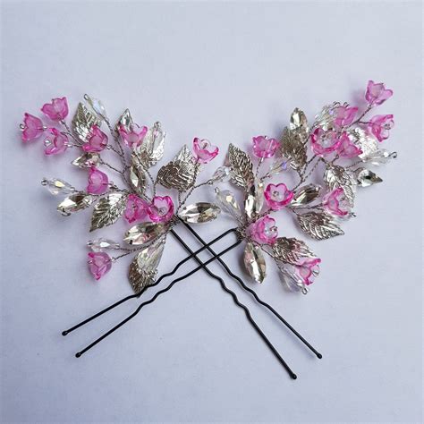 wedding hair pins bridal hair piece crystal hair pins rhinestone headpiece rose hair pins