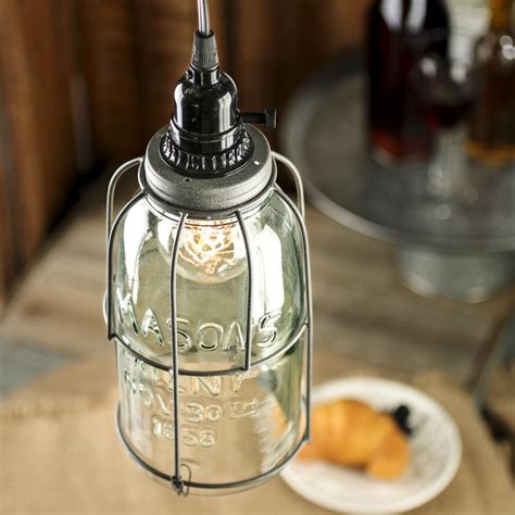 Large Mason Jar Pendant Lamp Kit Lighting Primitive Decor