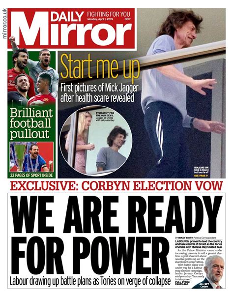 Daily Mirror Front Pages Tomorrowspaperstoday Mirror Online