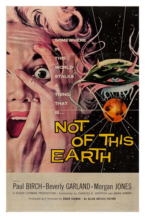 Movie Poster Vintage Not Of This Earth Classic Horror Space Poster