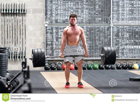 Crossfit Athlete Doing A Deadlift Stock Photo Image Of Barbell