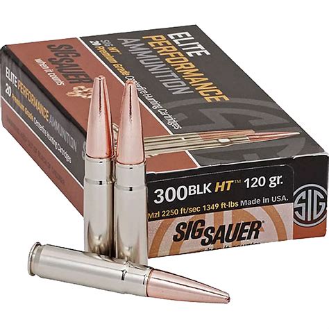 Sig Sauer Elite Performance Hunting 300 Aac Blackout 120 Grain Centerfire Rifle Ammunition 20