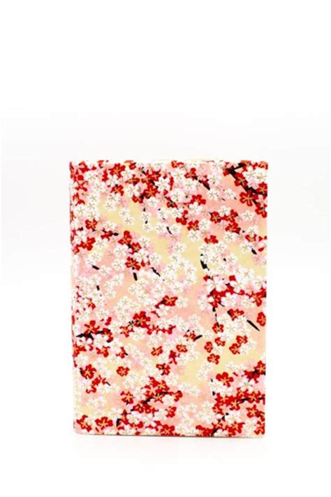 Carnet En Papier Japonais Fait Main De Voyage Fleur Cerisier Rouge