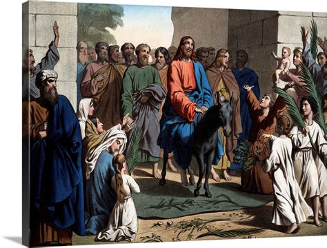 The Triumphant Entry Of Christ Into Jerusalem 19th Century Print Wall