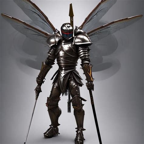 Humanoid Dragonfly Wearing Knight Armor Wielding A J Openart