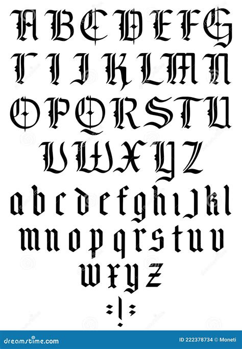 Gothic Alphabet Medieval Gothic Font With Capitals And Lowercase Caps