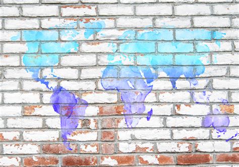 Mural Mapamundi Mapa Del Mundo Acuarela Azul Tenvinilo Hot Sex Picture