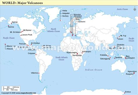 World Map Of Volcanoes Volcanoes Of The World World Geography Map Volcano World Political Map