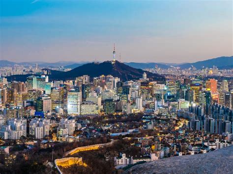Beautiful Architecture Building Cityscape In Seoul City Editorial Photo
