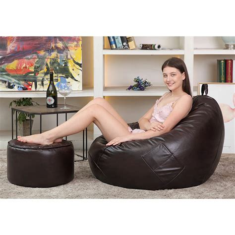20 50cm Faux Leather Giant Adult Bean Bag Seat Bean Bag Leather