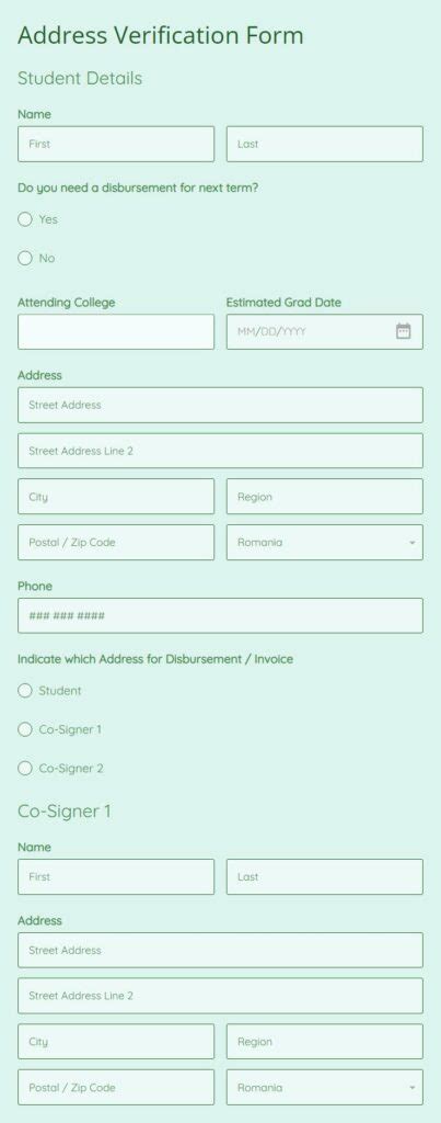 Free Parent Verification Form Template 123formbuilder