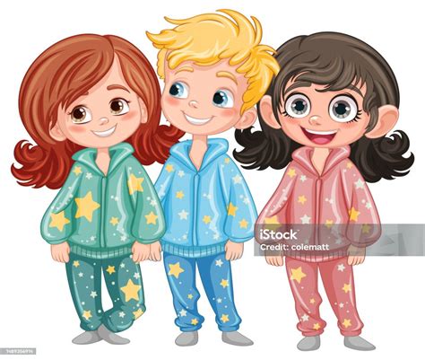 Cute Cartoon Character In Pajamas Stock Illustration Download Image