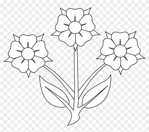 Black And White Flower Clip Art 3 Flowers Clipart Black And White