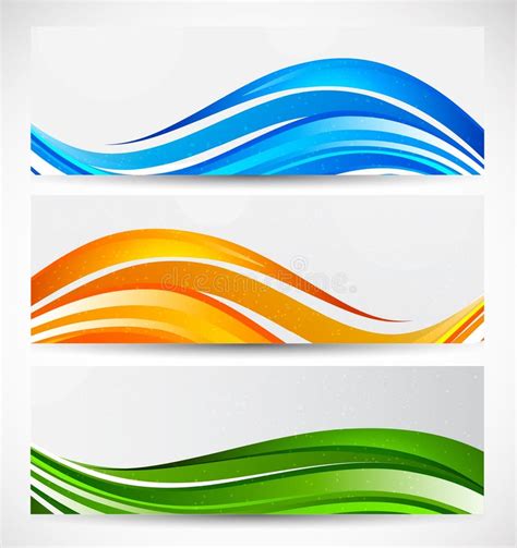Set Of Wavy Banners Stock Vector Illustration Of Layout 28985741