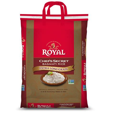 Chef's secretz grains have endurance, serve more plates, and can also bear extra heat and aggressive stirring while cooking. Royal® Chef?s Secret? Extra Long Grain Basmati Rice 10 lb ...