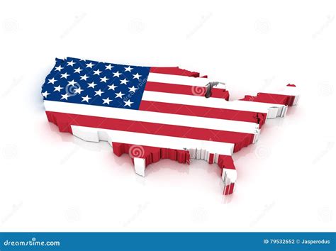 Usa Country Shape With Flag Stock Illustration Illustration Of Color