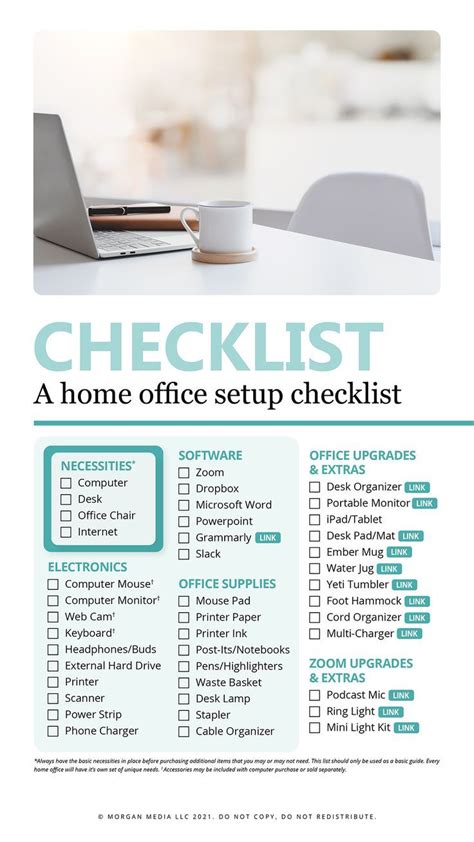 Home Office Setup Checklist Supplies Tips A Printable List