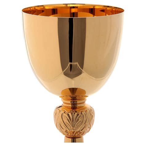 Chalice In Golden Brass Polished Cup And Satin Base Online Sales On