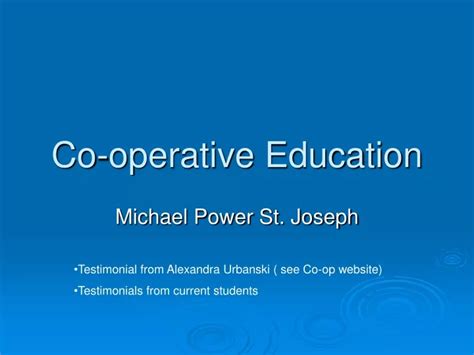 Ppt Co Operative Education Powerpoint Presentation Free Download