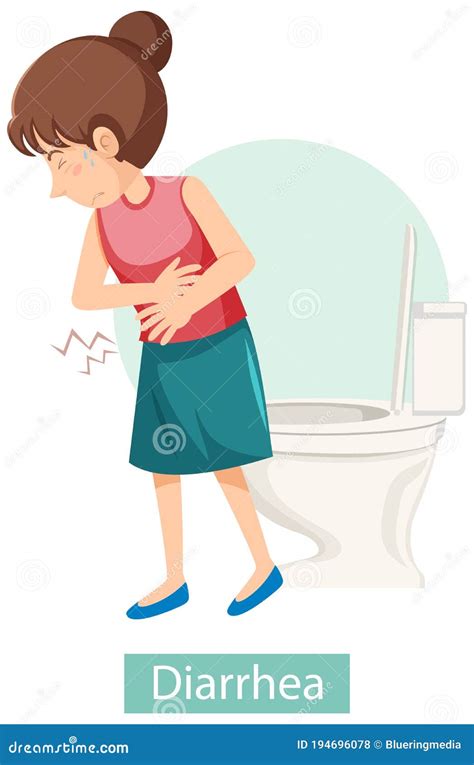Diarrhea Symptoms And Treatment Leaflet Cartoon Vector