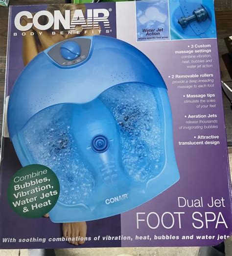 conair anddeluxe multi jet foot spa set heat vibration bubbles water jets used 60 00 picclick