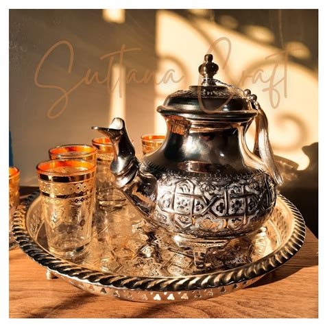 Moroccan Tea Set Of 6 Vintage Moroccan Tea Glasses Authentic Etsy
