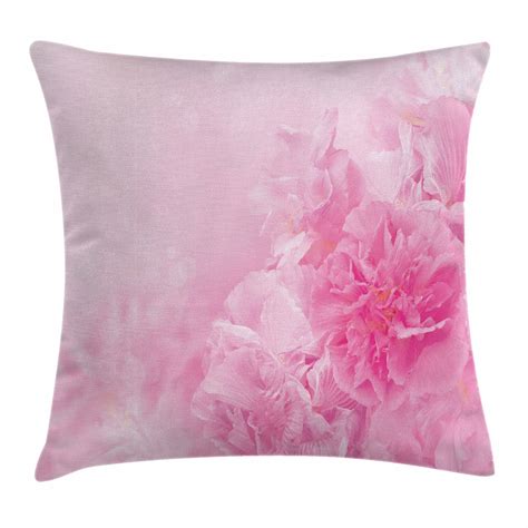 Light Pink Throw Pillow Cushion Cover Spring Flowers Close Up Florets