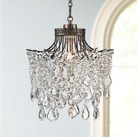 Brielle Antique Brass 12 Wide Crystal Plug In Swag Pendant Y9102