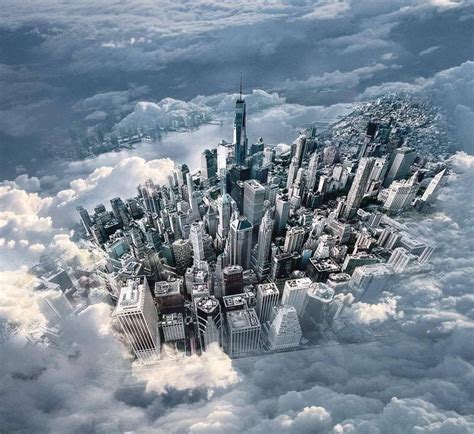 New York City Through The Clouds By Rickycaciopponyc New York New