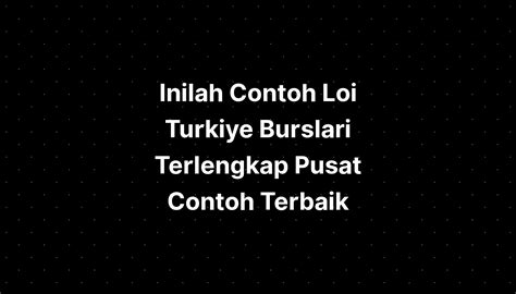 Inilah Contoh Loi Turkiye Burslari Terlengkap Pusat Contoh Terbaik