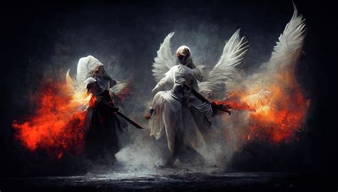 Battle Angels Fighting In Heaven And Hell 06 Digital Art By Matthias
