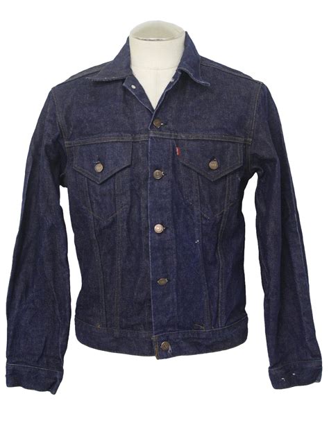 70s Vintage Jacket Early 70s Levis Mens Dark Blue Cotton Denim