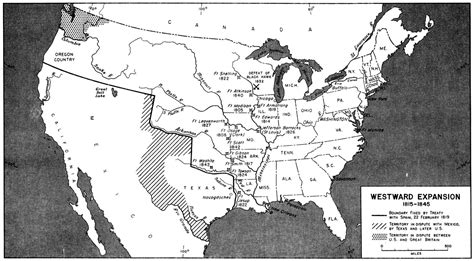 Mapa De La Expansion Hacia El Oeste Estados Unidos