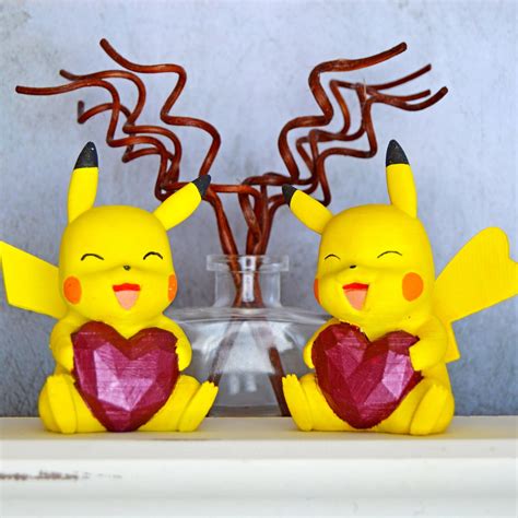 Valentine Pikachu Holding A Heart Pokemon Valentine T For Etsy