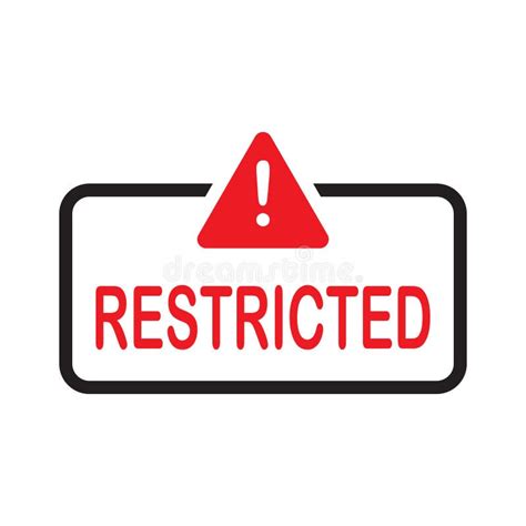 Restricted Sign Isolated On White Background Icon For Poster Label Or