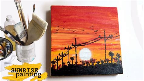 How To Paint Sunrise With Acrylic Paint Step By Step Beginner