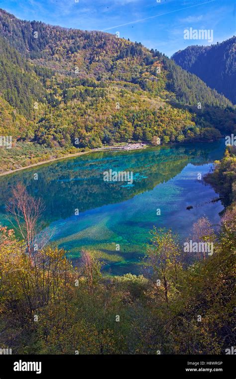 Five Flower Lake Jiuzhaigou Valley Sichuan China Stock Photo Alamy