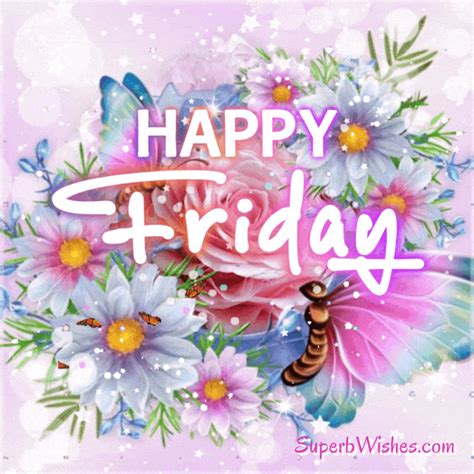Happy Friday Animated  With Sparkling Stars