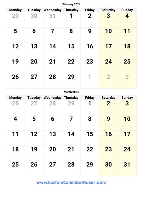 2024 Calendar For February And March Belia Carolyn