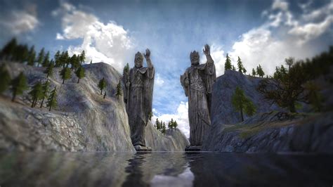 The Argonath Looking Upon The Kings Of Old Lotro
