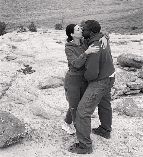 kim kardashian and kanye west pda packed photo