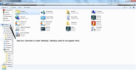 Windows Explorer Libraries Hidden Under Desktop In Windows 7 Super User