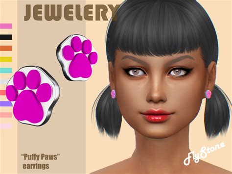The Sims Resource Fluffy Paws Earrings