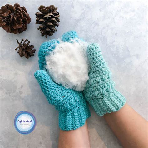 Snow Drops Mittens Free Crochet Pattern — Left In Knots