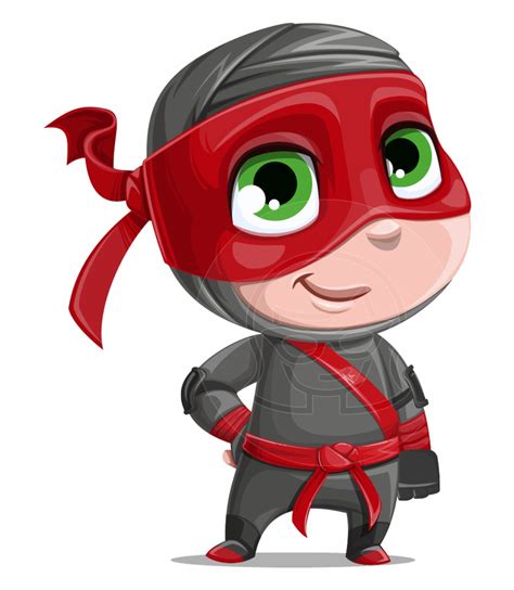 Little Ninja Kid Cartoon Vector Character Aka Shinobi Clip Art Library