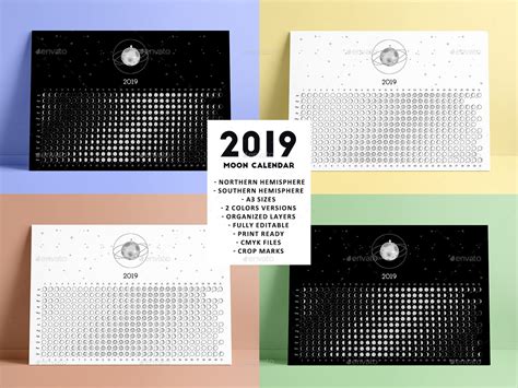 Moon Calendar 2019 Moon Calendar Infographic Design Free Book Design