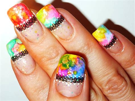 Multicolor French Tip Nail Art